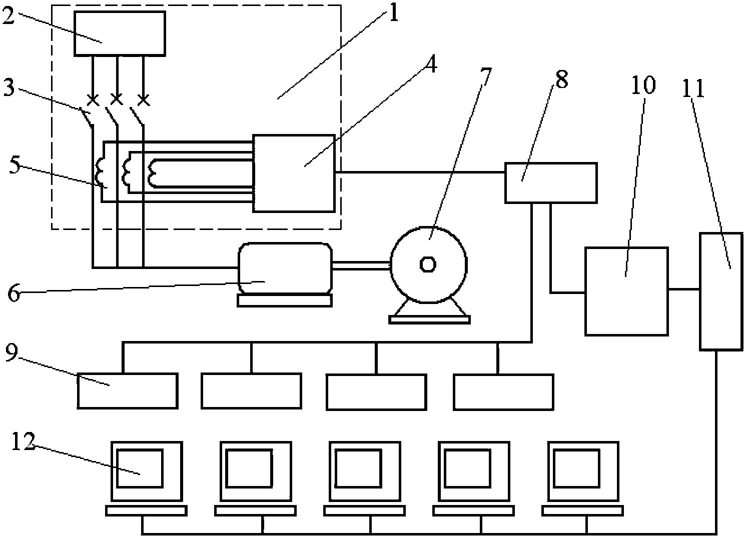 Large-scale fan, high voltage motor operation monitoring system of large-scale fan and monitoring method of monitoring system