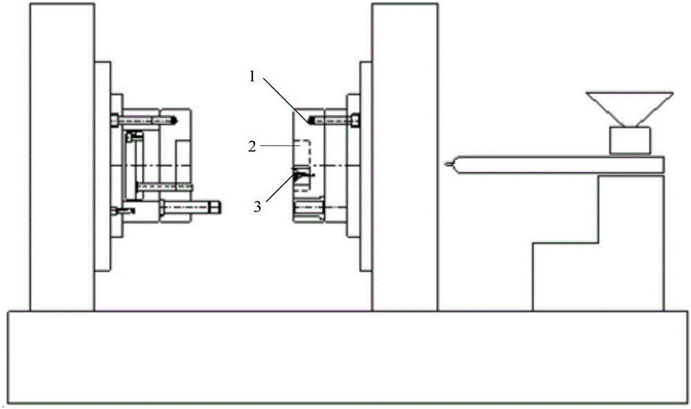 Mold with mold insert replaceable from front