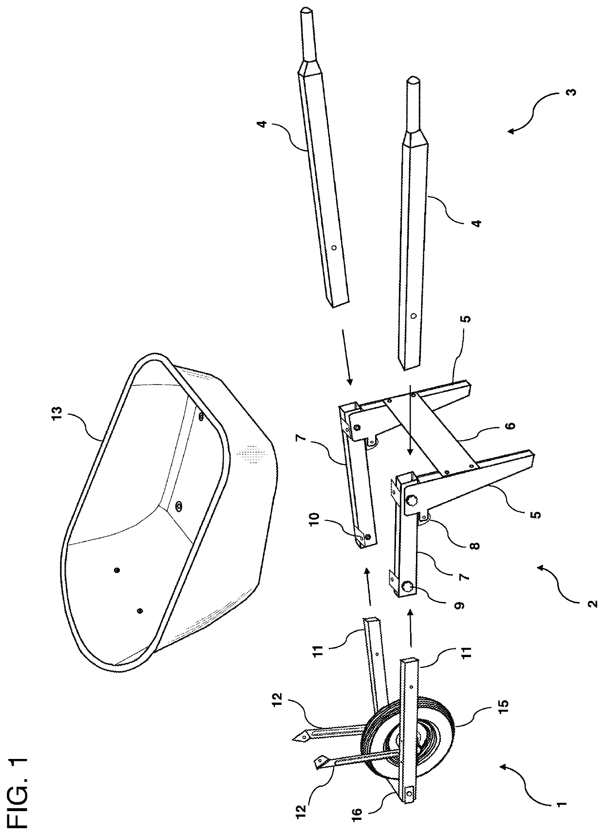 Detachable portable wheelbarrow