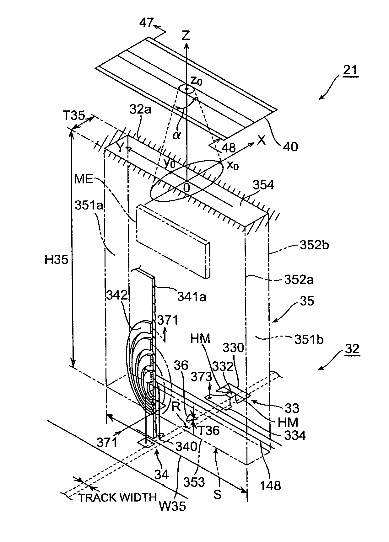 Thermally assisted magnetic head, head gimbal assembly, and hard disk drive