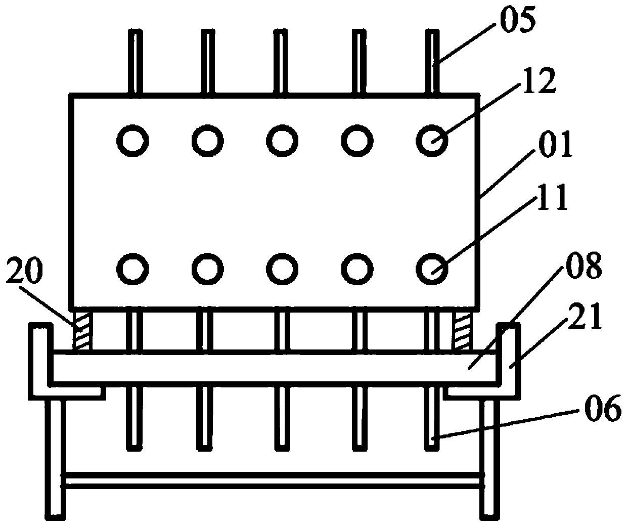 Assembly type concrete structure grouting sleeve node acceptance device and using method thereof