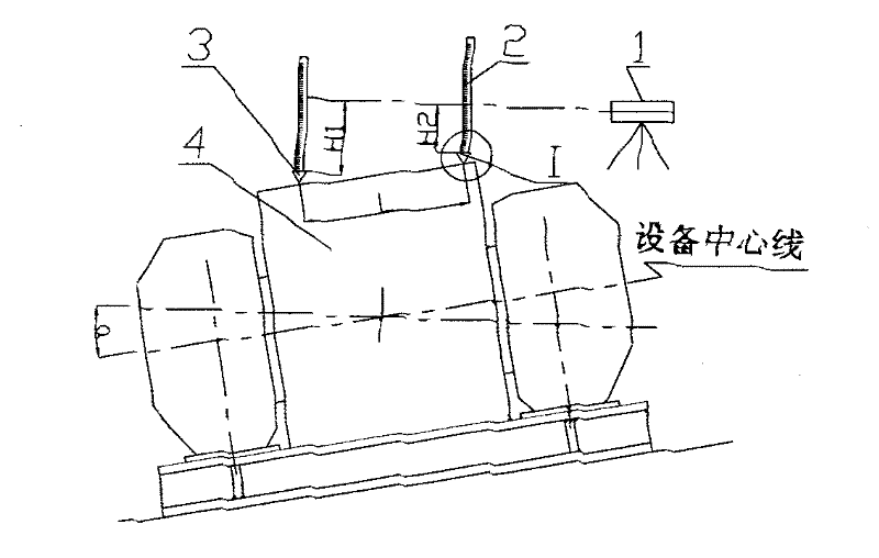 Rotary kiln supporting wheel installation inclination measuring device and its measuring method