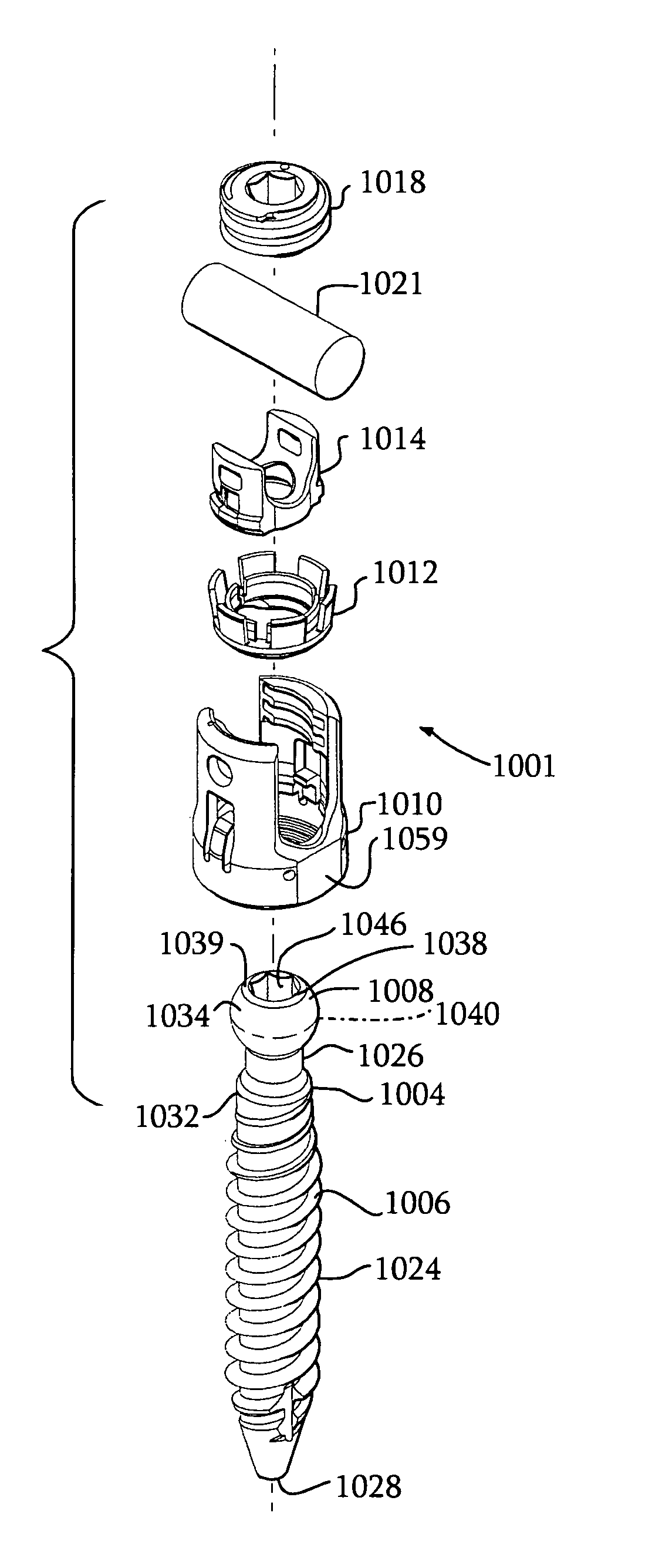 Connecting member with tensioned cord, low profile rigid sleeve and spacer with torsion control