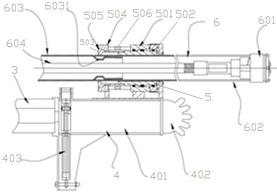 Pipe shed drill jumbo with steel pipe extrusion connector