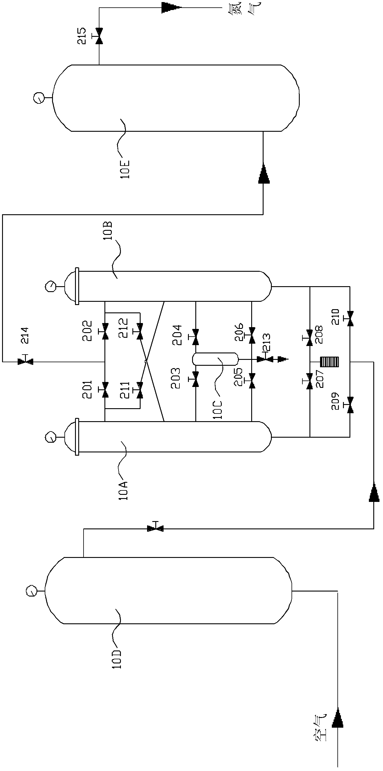 Pressure-variable adsorption gas separation device