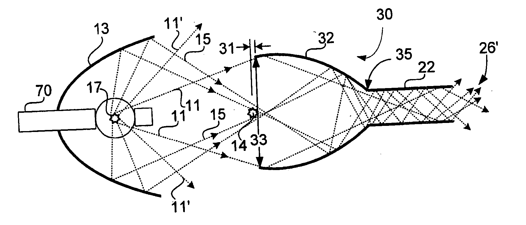 Non-imaging photon concentrator