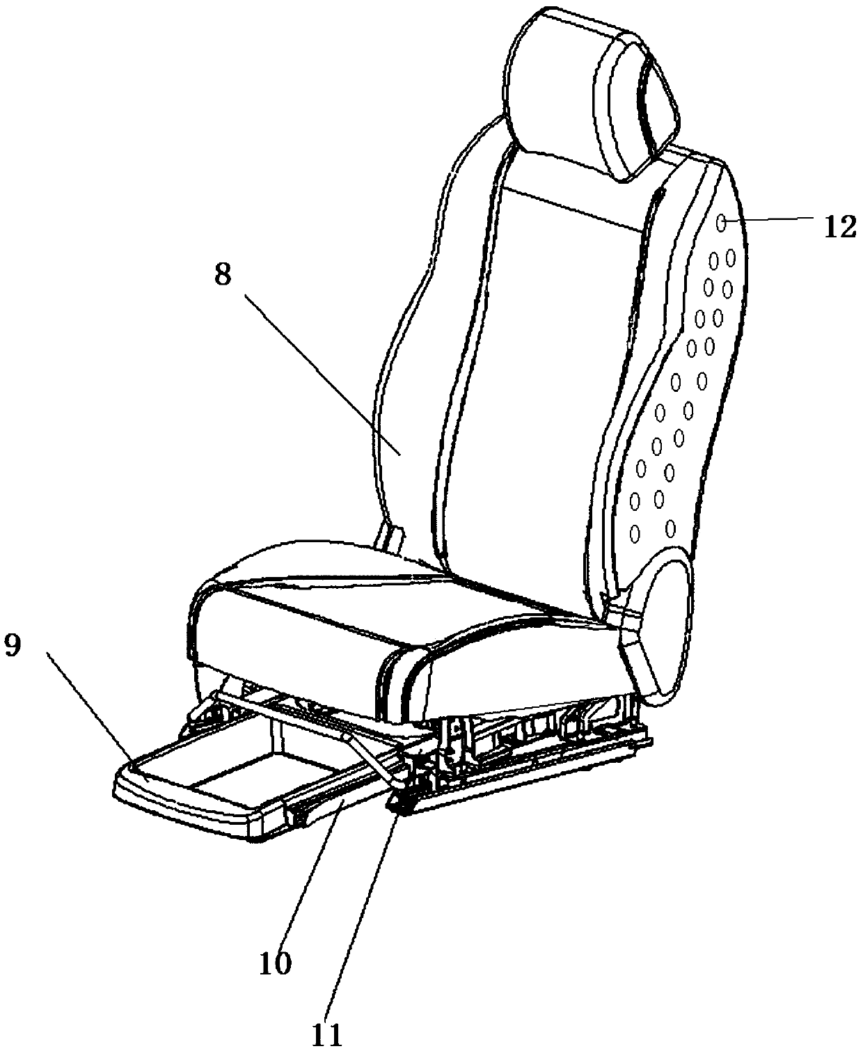 Air filter installed on seat