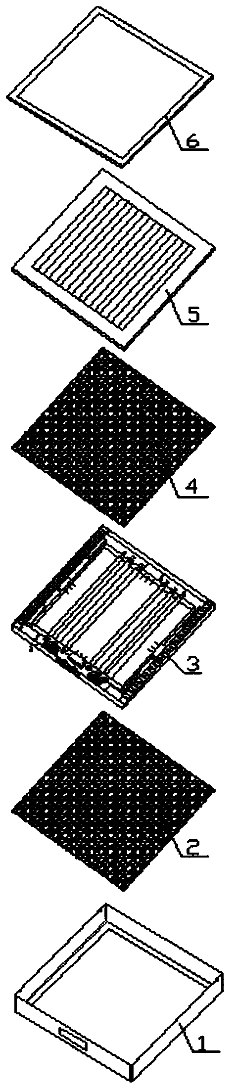 Integrated sterilization module of ultraviolet negative ion electrostatic fiber and silver copper ion fiber