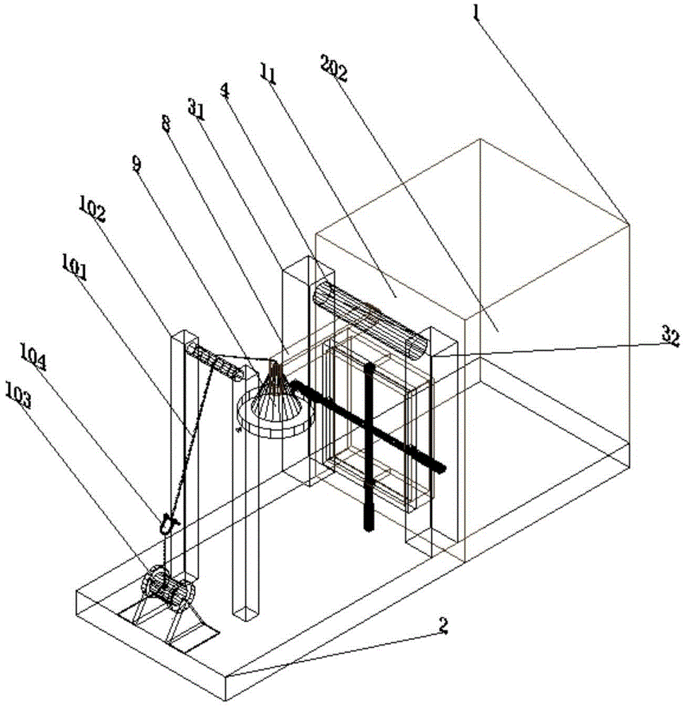 Dynamic performance test apparatus of buildings under lateral impact uniform distribution dynamic load