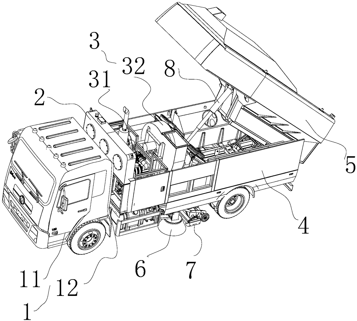 Fast operation road sweeper