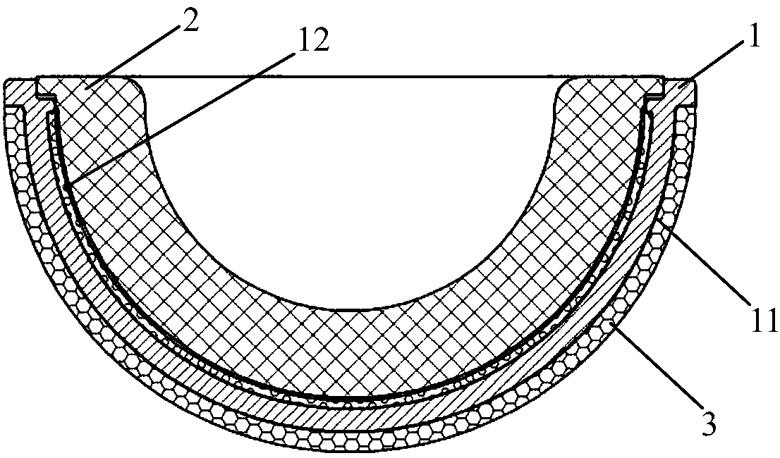 Cup and liner integrated acetabulum component and preparation method thereof