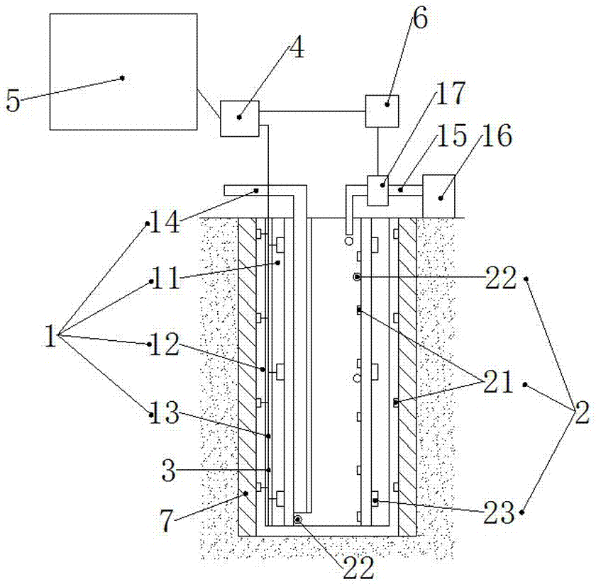 Geothermal energy hot dry rock heat exchange device monitoring system and heat exchange monitoring method thereof