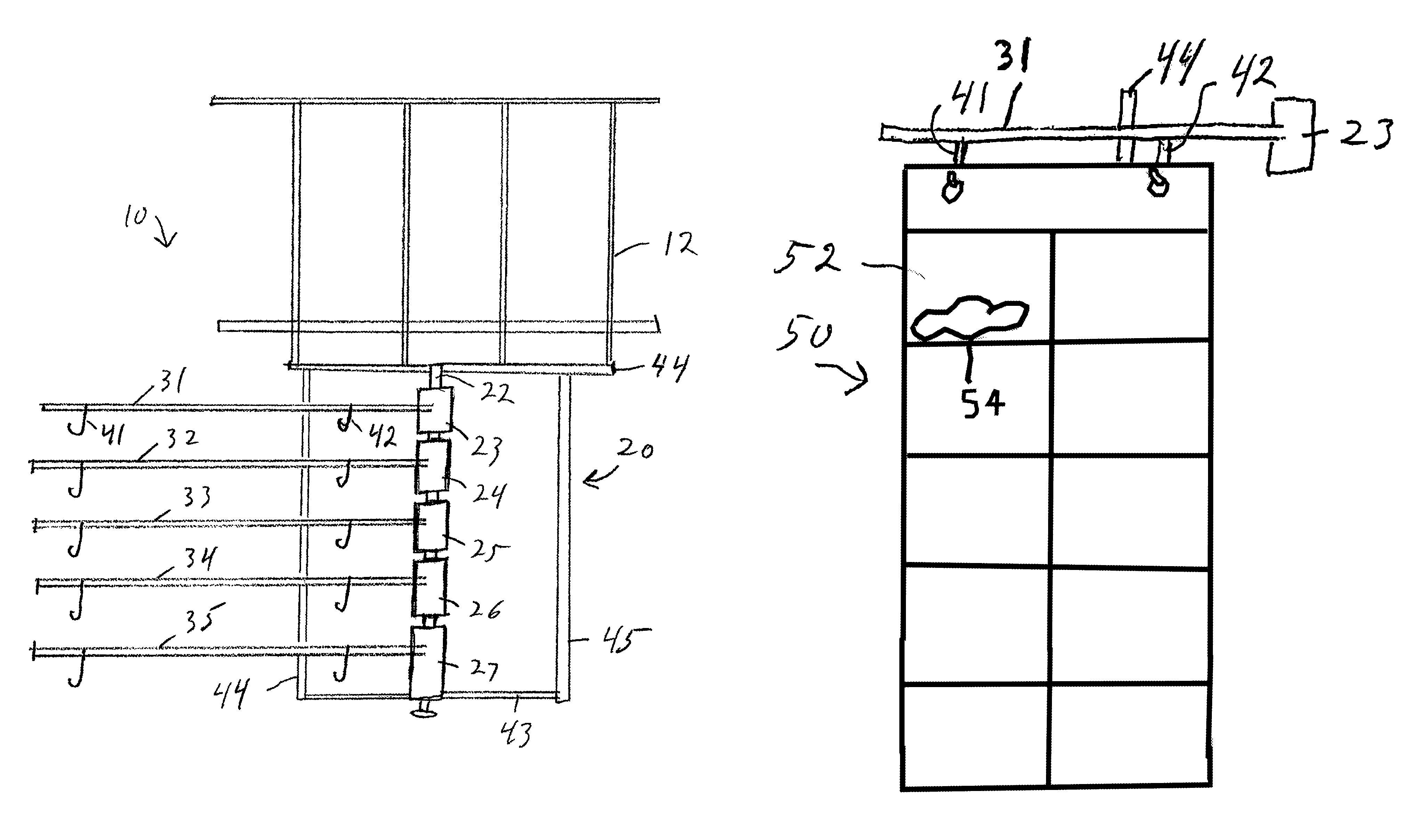 Rack for surgical sponge counter bags that facilitates sponge counting