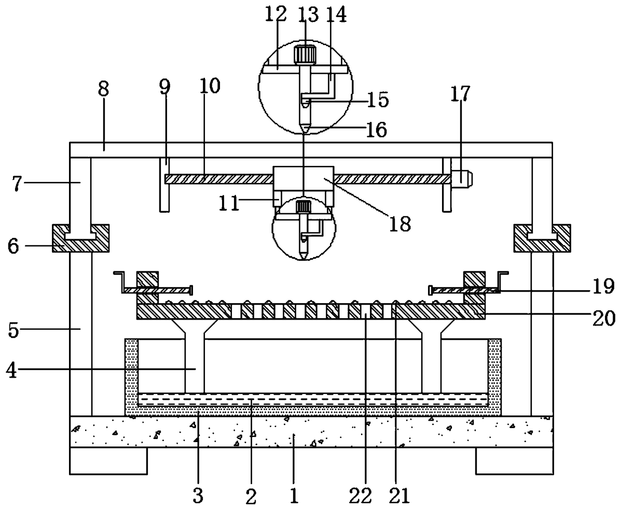 Water-saving type high-pressure water steel sheet cutting machine for engineering machinery