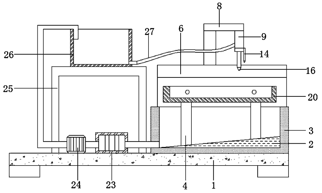 Water-saving type high-pressure water steel sheet cutting machine for engineering machinery