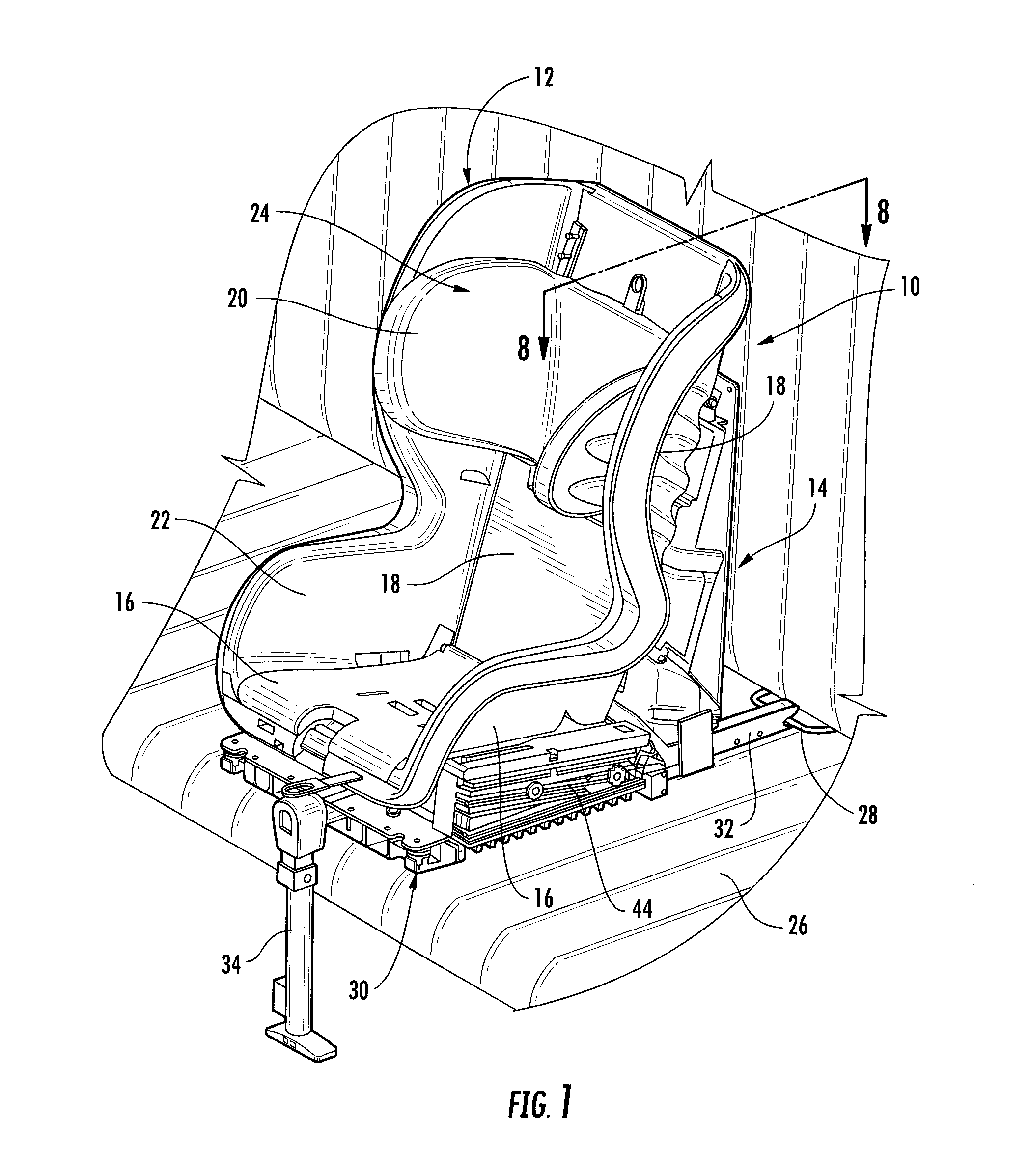 Crash indication system for a reclining ride down child seat