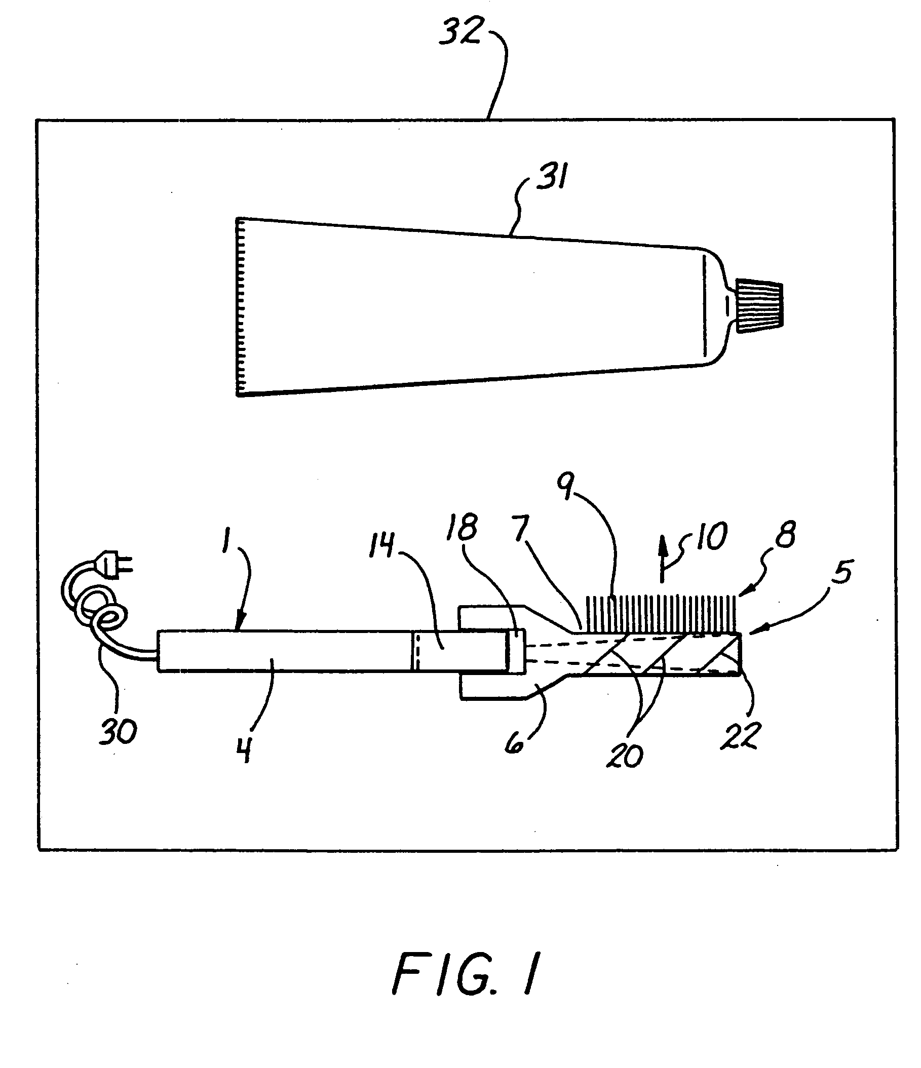 Electromagnetic radiation emitting toothbrush and dentifrice system