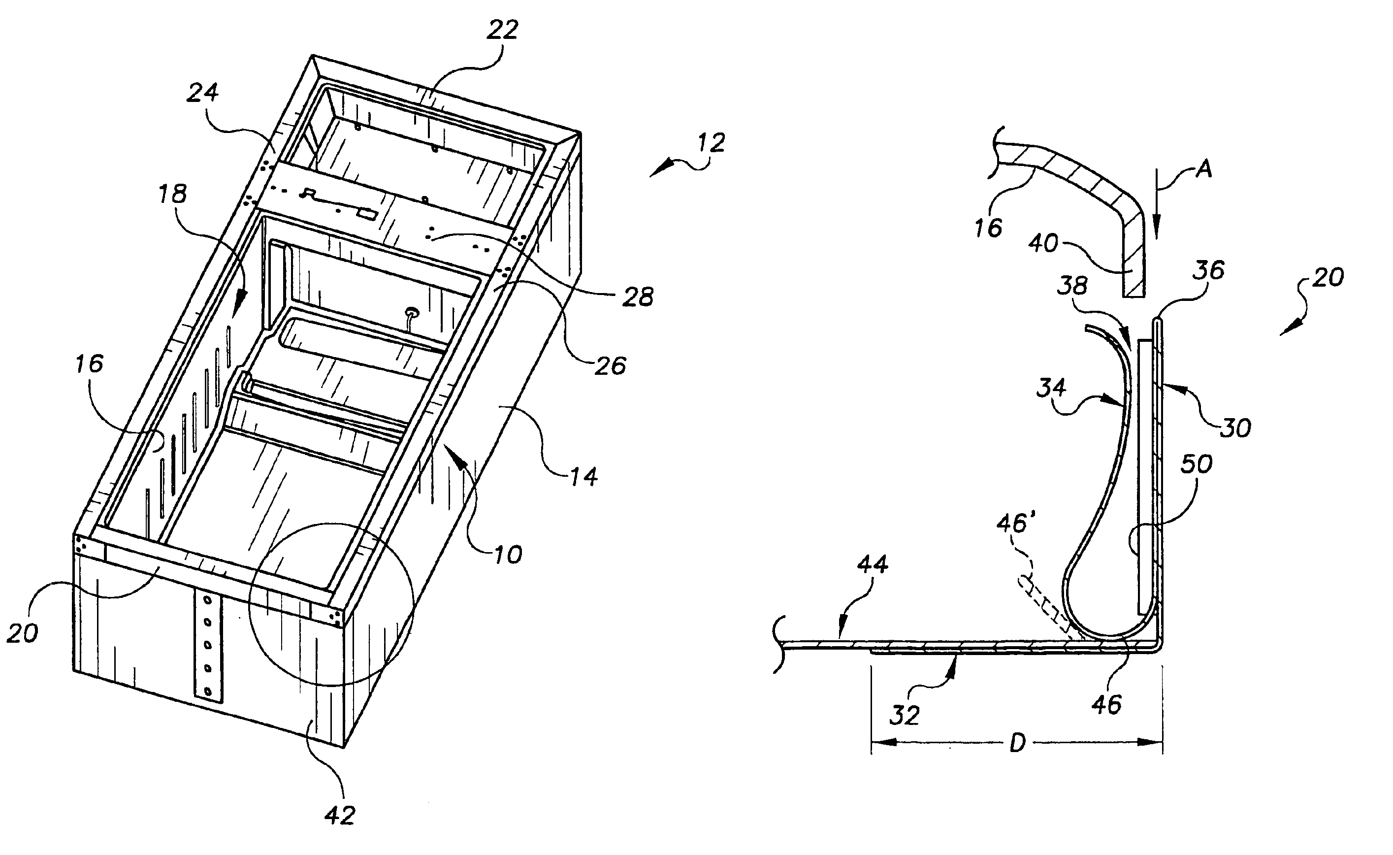 Refrigerator cabinet breaker assembly