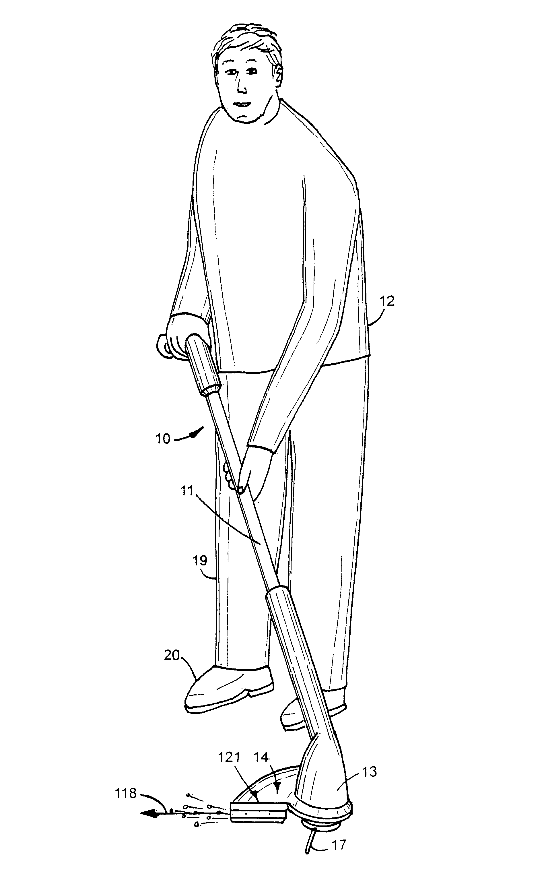 Debris deflector and knife for string trimmer