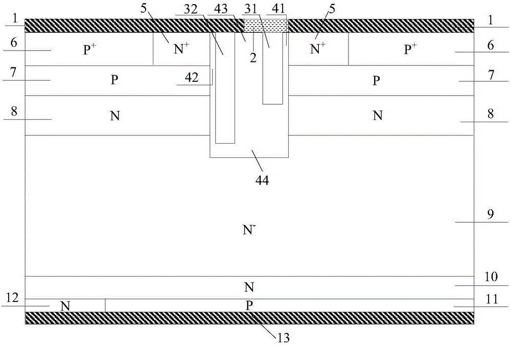 Trench gate charge storage reverse-conducting insulated-gate bipolar transistor (RC-IGBT) and fabrication method thereof