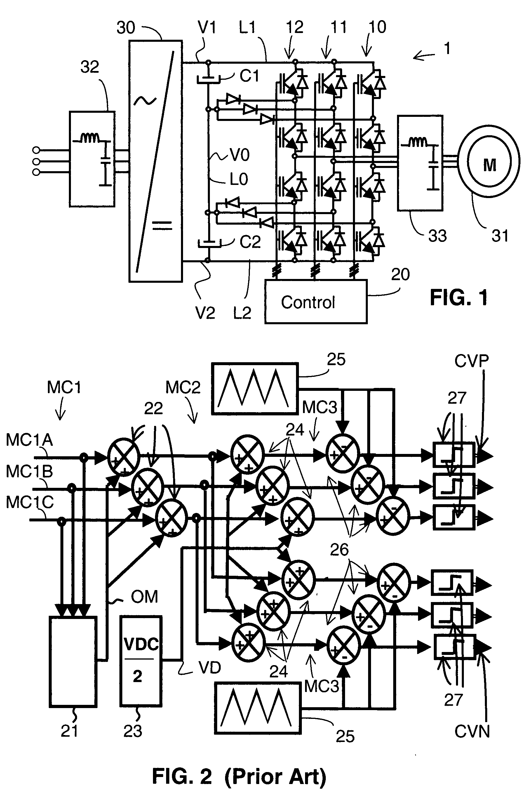 Device and method for controlling a converter and electric converter comprising one such device