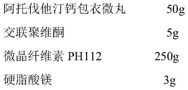 Atorvastatin calcium tablet and preparation method thereof