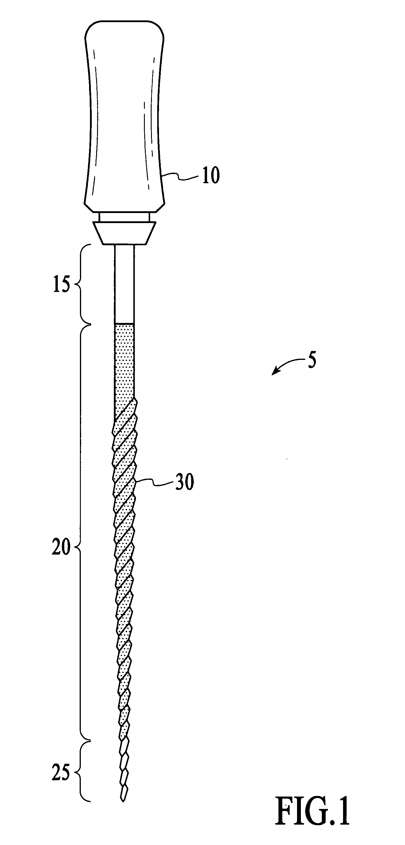 Endodontic instrument with non-conductive coating and method for locating the apex of a tooth