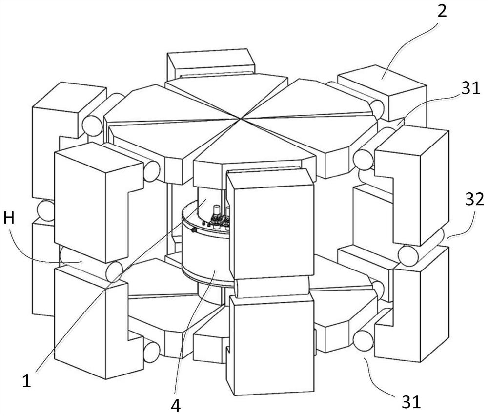 A hybrid magnetic circuit superconducting induction heating device based on a split iron core