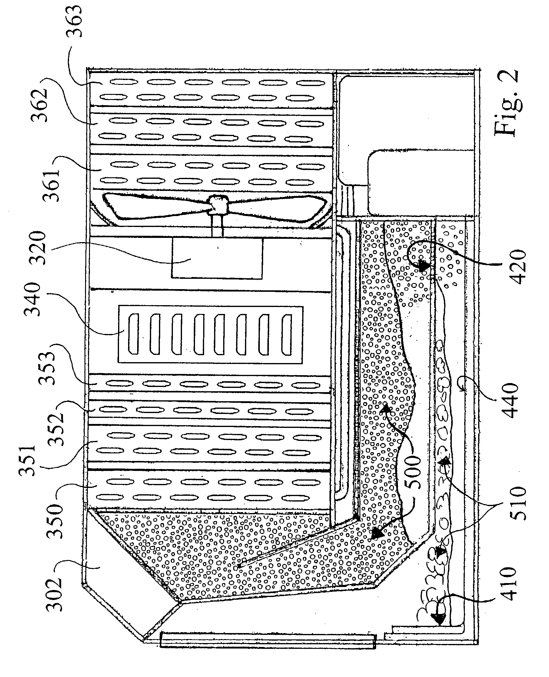 Method and apparatus for filtering an air stream using an aqueous-froth together with nucleation