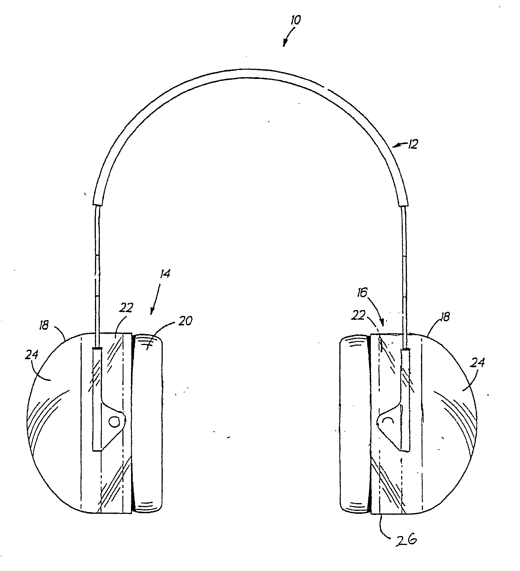 High attenuating earmuff device