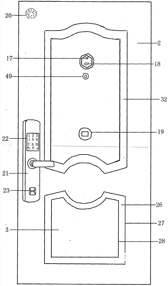 Intelligent remote control anti-theft door with internally hidden invisible door capable of receiving express deliveries and for pets passing through