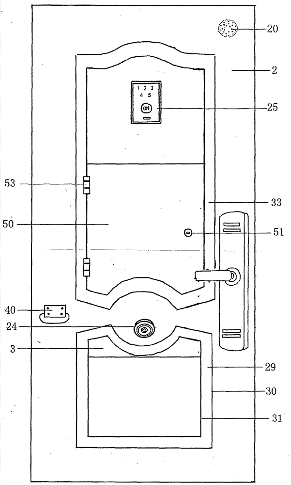 Intelligent remote control anti-theft door with internally hidden invisible door capable of receiving express deliveries and for pets passing through