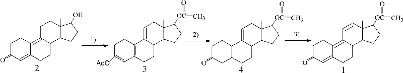 Preparation method for trenbolone acetic ester