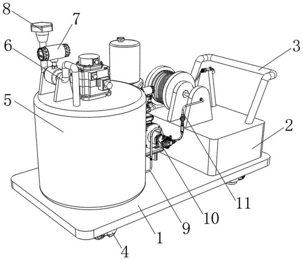 Chemical equipment cleaning device convenient to move