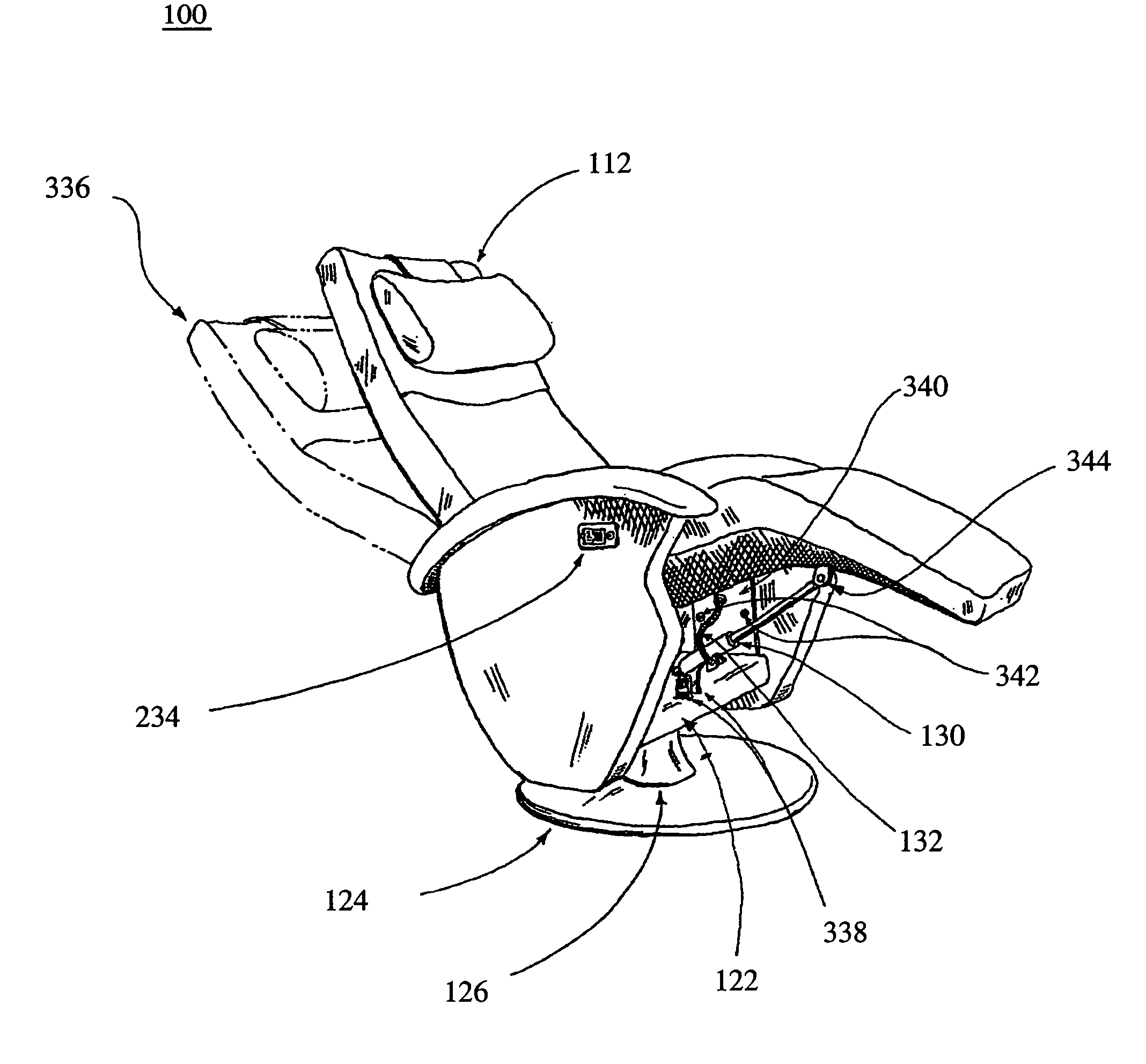 Manual zero gravity reclining chair with adjustable back angle