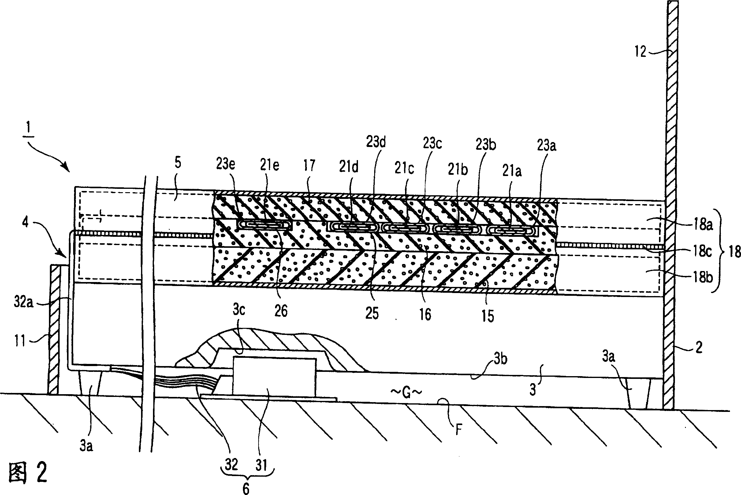 Massaging device and bed