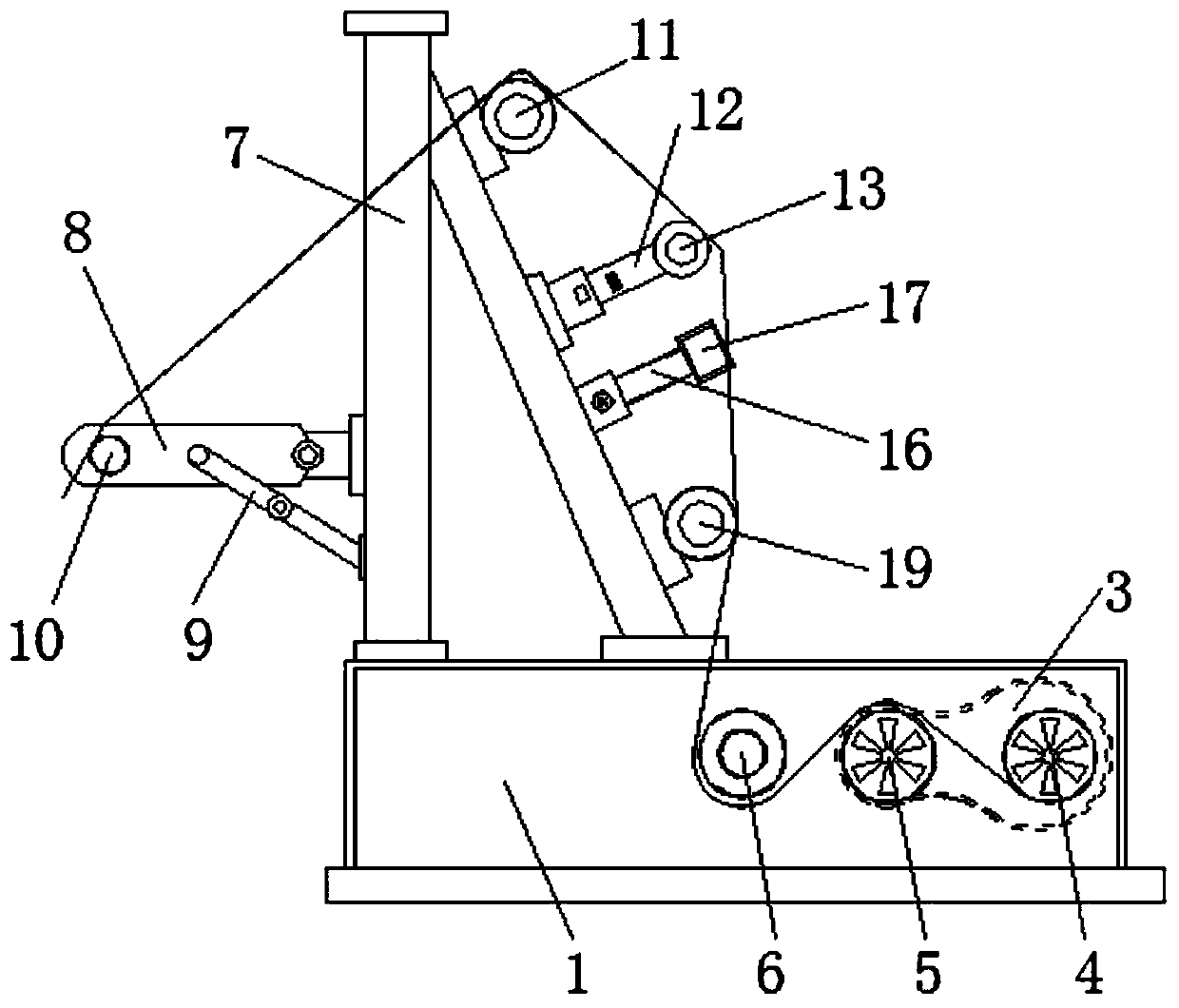 A cloth winding machine with the function of preventing cloth from wrinkling