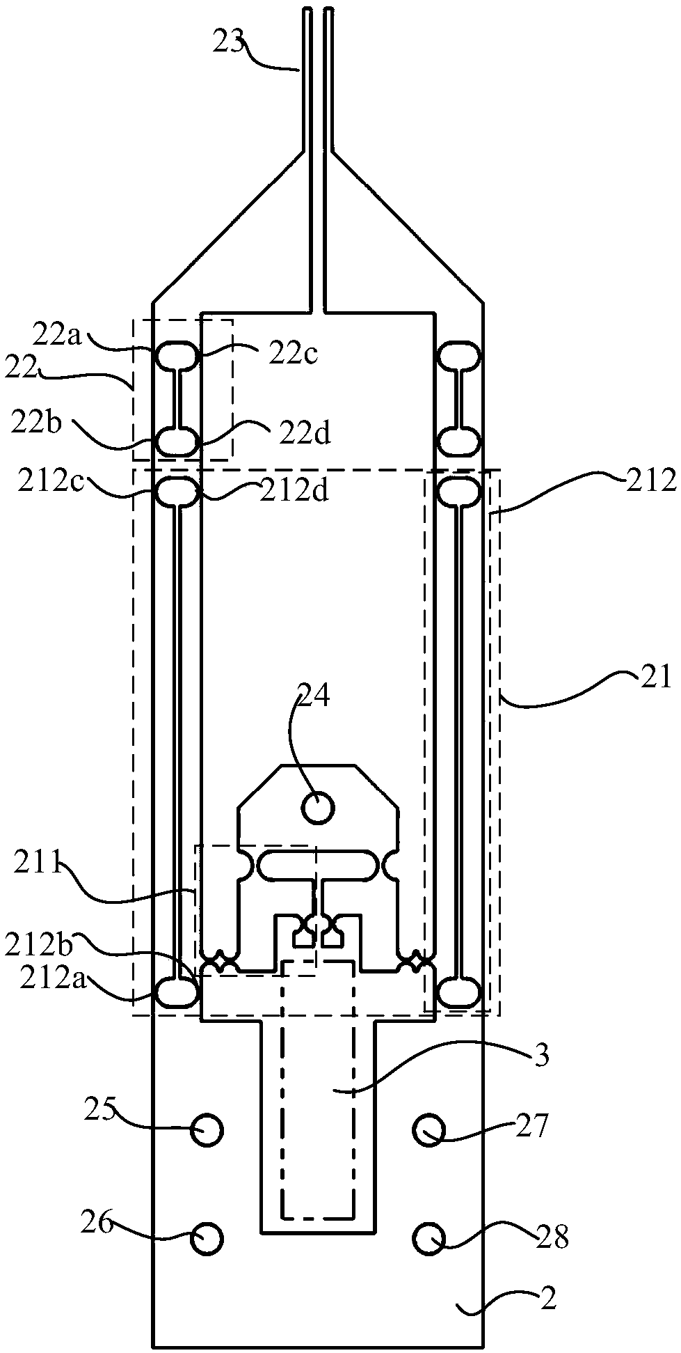 Tiny clamp capable of integrating clamping force sensor and clamping jaw displacement sensor