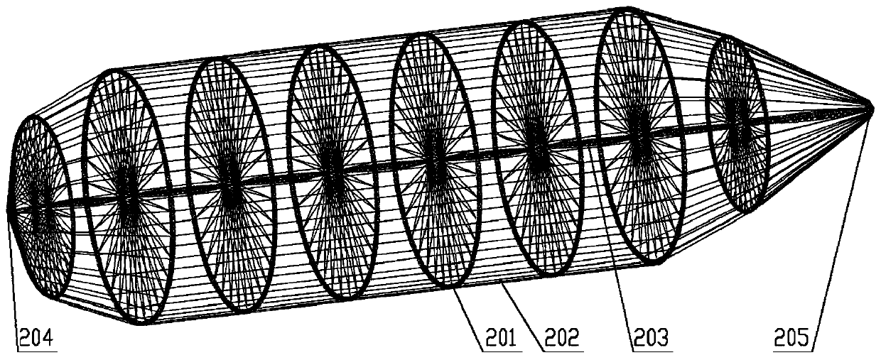 Large scale semi-rigid structure airship