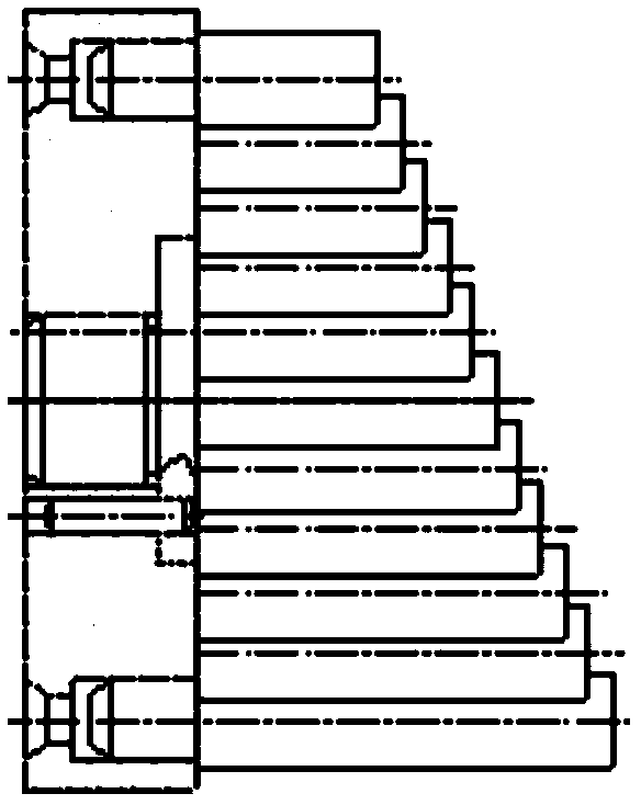 Machining method for Z-directional multi-axis parts with height differences