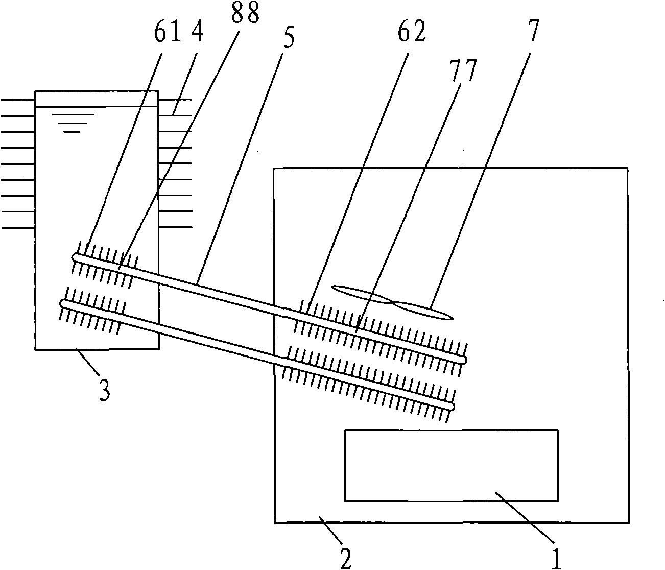 Energy-saving type communication base station square compartment heat radiating device