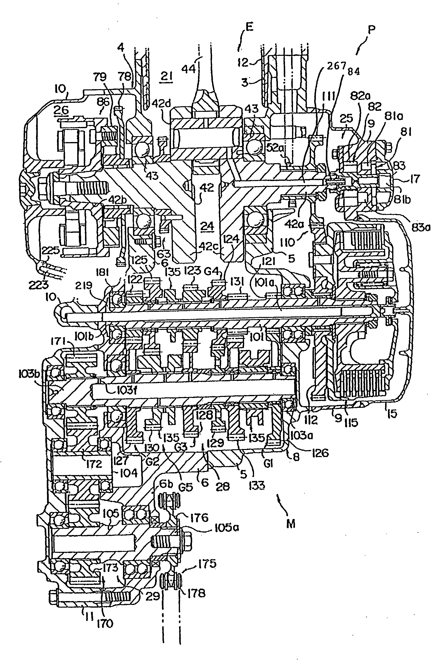 Vehicle power unit with improved lubrication oil recovery structure