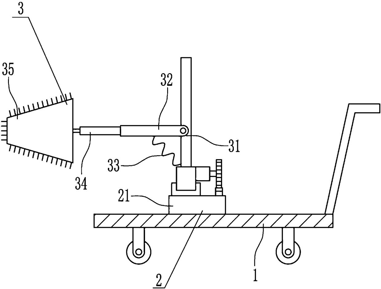 Excavator bucket inside cleaning equipment for construction machinery