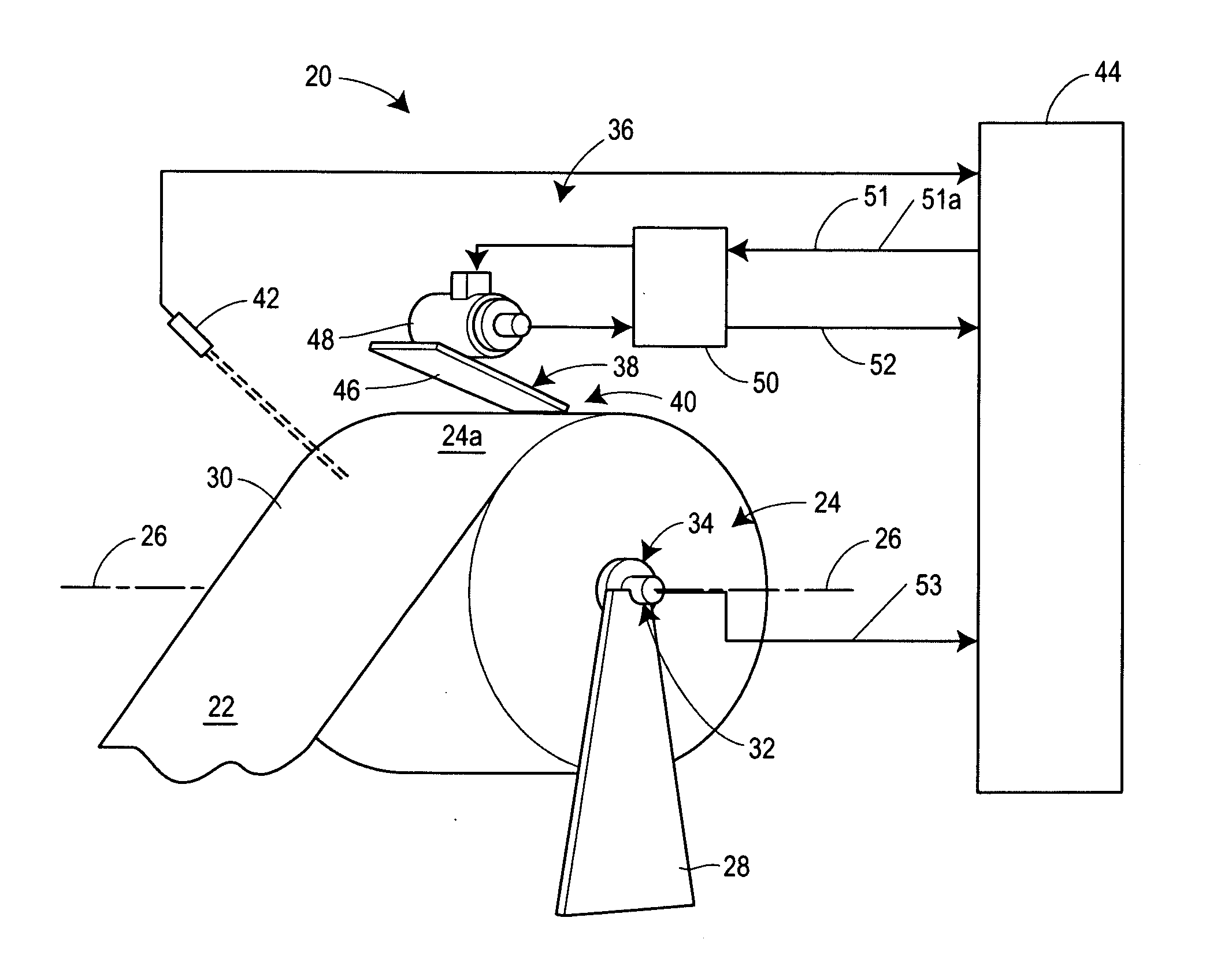 Alternative apparatus for reducing web feed rate variations induced by parent roll geometry variations