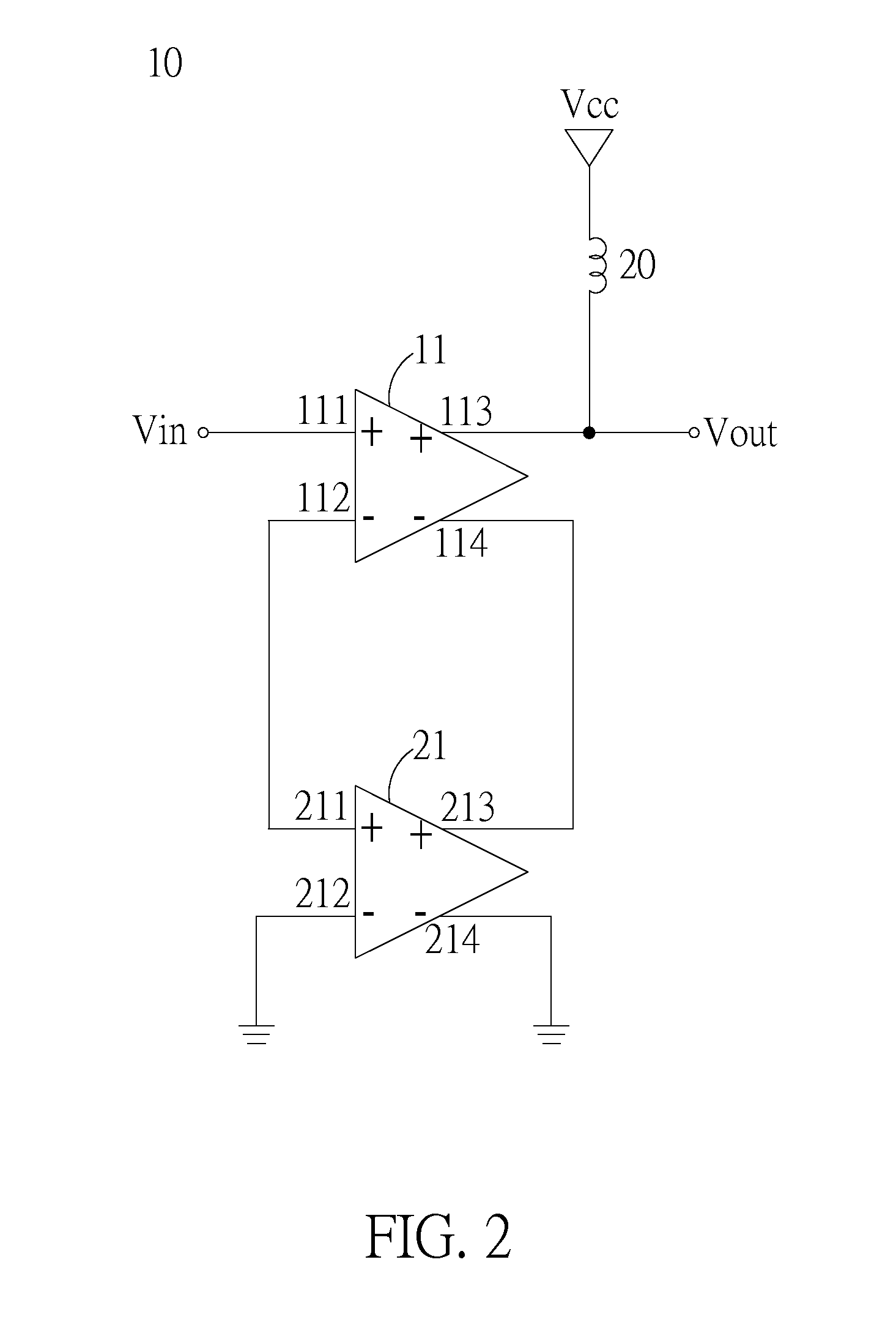 Power amplifier having input ends combined in series and output ends combined in series