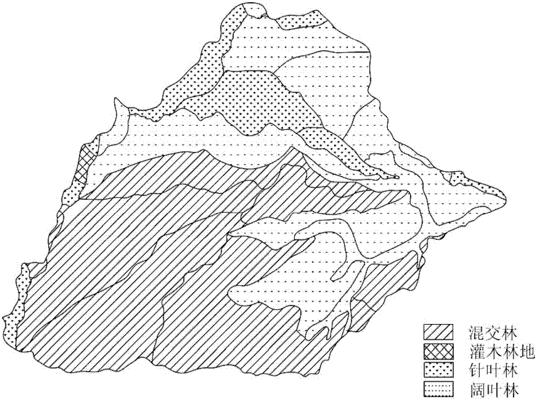 Horizontal arrangement method of protection forest