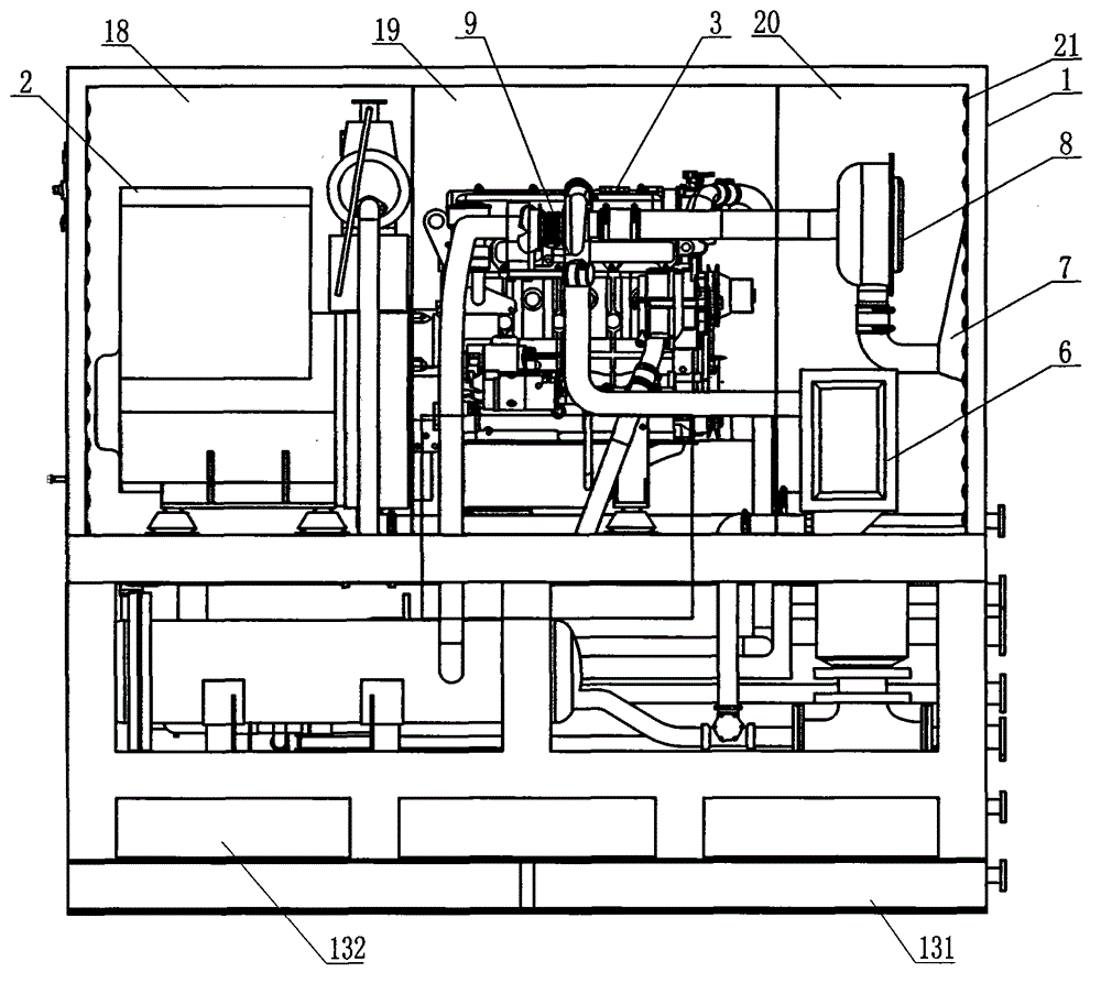 Ultra-silence efficient gas cogeneration system