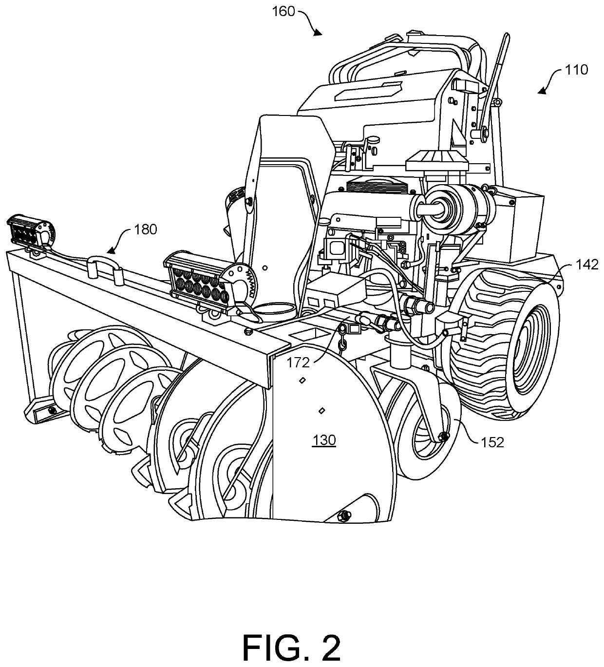 Method and apparatus for safely and quickly removing snow from narrow pedestrian and vehicular paths