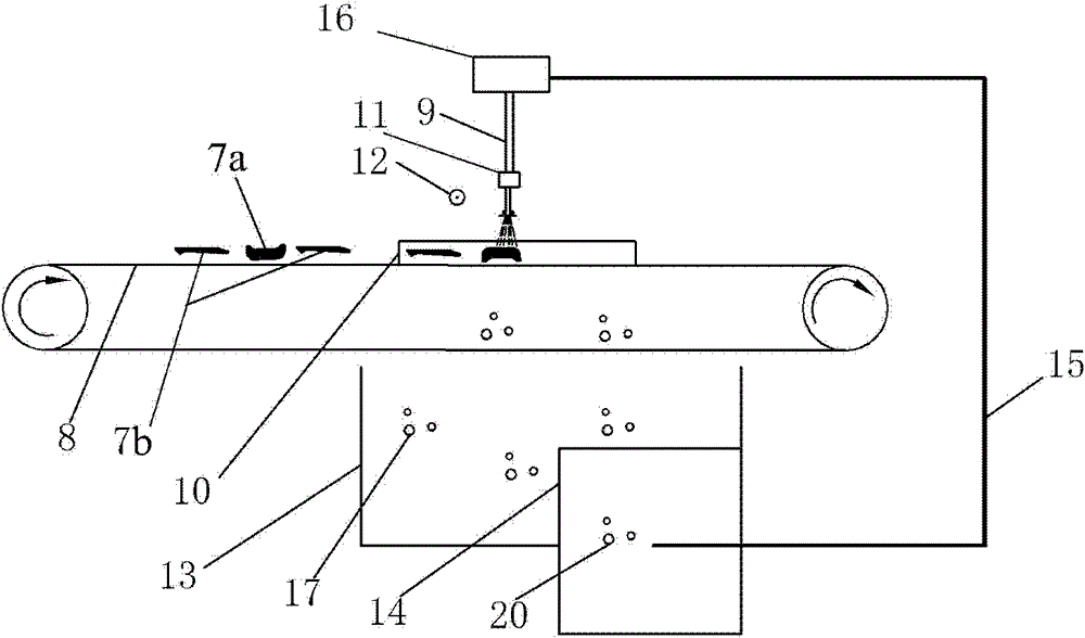 Method and device for industrially recycling waste tire based on ultrahigh pressure water jet technology