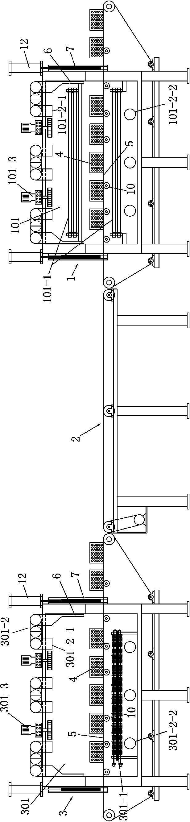 Multifunctional setting production line capable of producing pillow inners of high, medium and low densities